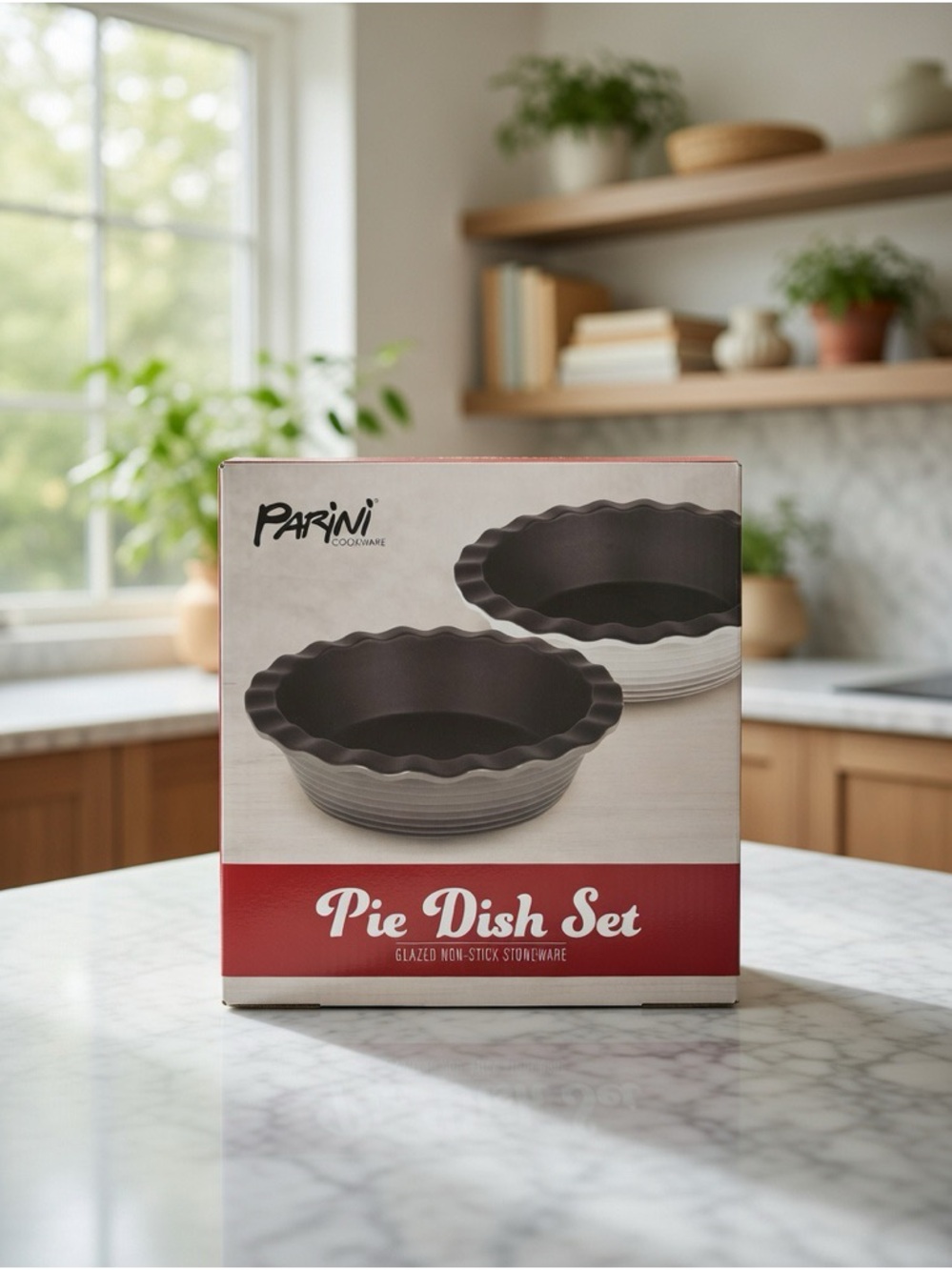 Parini Cookware Pie Dish Set - Glazed Non-Stick Stoneware